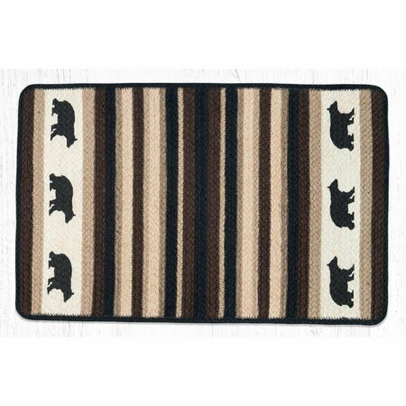 PAISAJE Cabin Bear Oblong Patch Square Area Rug - Multi Color - 20 x 30 in. PA2846066